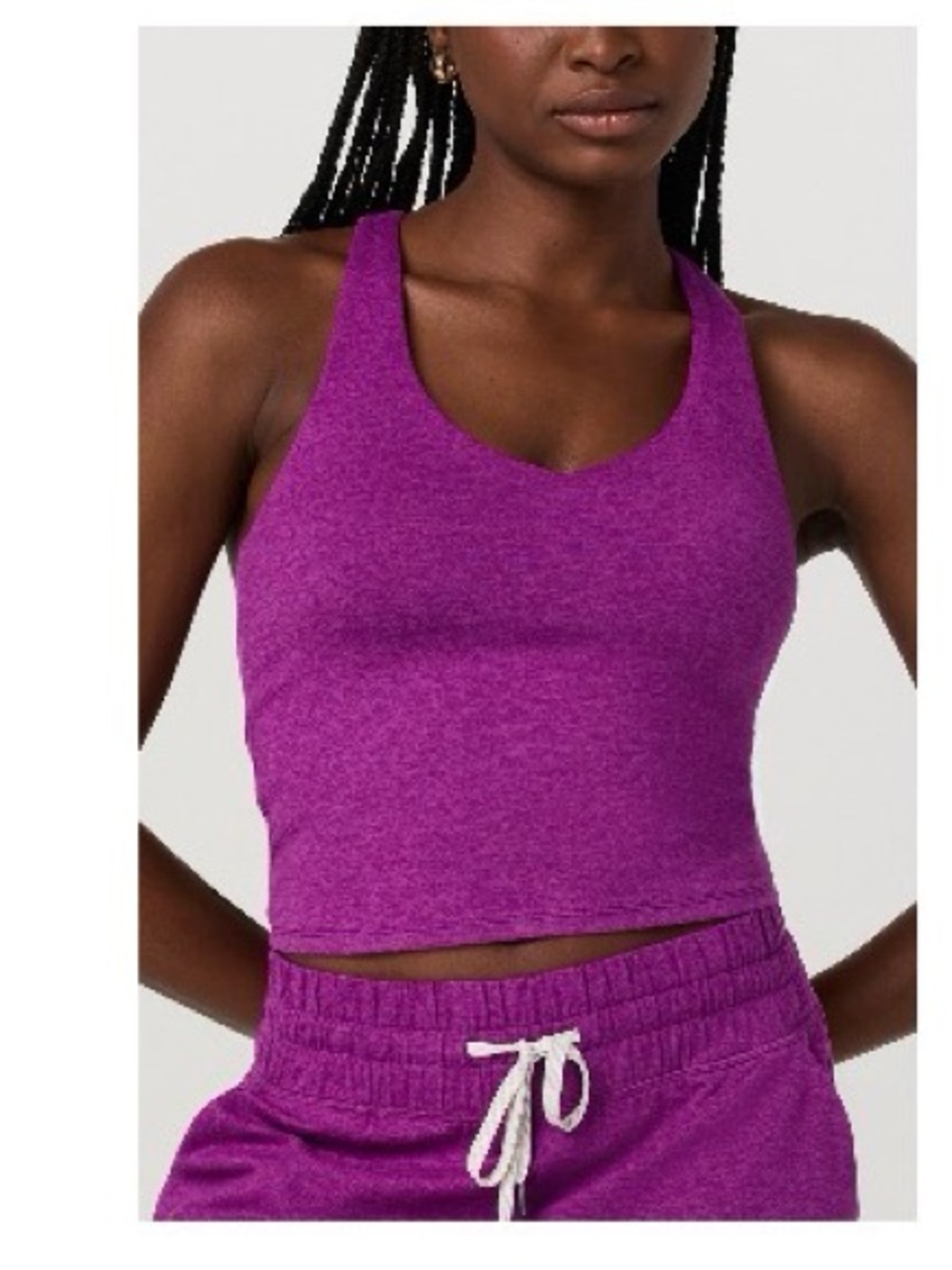 Vuori Purple Racerback Crop Tank Top - Women XS